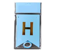 Guirlande Aanniversaire 1pc Doré Joyeux Anniversaire Drapeau Queue d'Aronde Alphabet Fête Décorée Triangle(Blue)