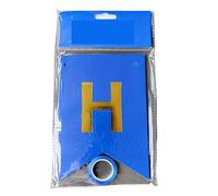 Guirlande Aanniversaire 1pc Doré Joyeux Anniversaire Drapeau Queue d'Aronde Alphabet Fête Décorée Triangle(Deep Blue)