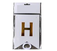 Guirlande Aanniversaire 1pc Doré Joyeux Anniversaire Drapeau Queue d'Aronde Alphabet Fête Décorée Triangle(White)