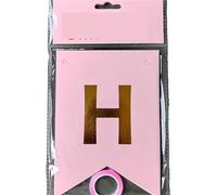 Guirlande Aanniversaire 1pc Doré Joyeux Anniversaire Drapeau Queue d'Aronde Alphabet Fête Décorée Triangle(Pink)