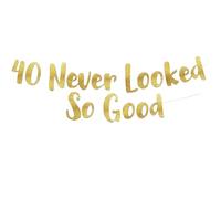 Guirlande Aanniversaire Bannière à paillettes dorées «40 ans n'a jamais été aussi belle» Décorations de fête d'anniversaire et 40e anniversaire «Joyeux anniversaire»