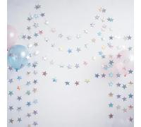 Guirlande Anniversaire Étoiles Irisé 4 Pièces - GREATRIL 52Ft Papier Bannière Anniversaire Décor pour Sirene Ocean Espace Mariage Bébé Nouvel an Fête