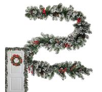 Guirlande artificielle de Noël en plein air, guirlande en vert artificielle de 8,8 pieds avec pines pour les vacances, guirlande de vert pour la porte d'entrée des vacances, hiver