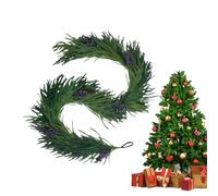 Guirlande Artificielle de Pin - 180 cm Décoration Végétale De Fête - Guirlande de Pin pour l'hiver avec Baies,pour La Maison Le Manteau De Cheminée L Étagère L Escalier La Porte La Fenêtre