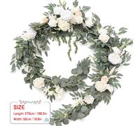 Guirlande artificielle d'eucalyptus, Fleurs élégantes en soie, Parfaites pour les mariages, E