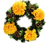 Guirlande avec chrysanthèmes jaunes Ø30 cm