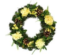 Guirlande avec chrysanthèmes jaunes Ø35 cm