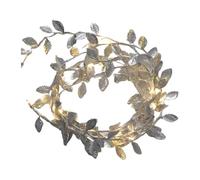 Guirlande avec lumières, guirlande de feuilles artificielles, décoration de vacances | 2 m en rotin doré artificiel LED décoration de Noël pour maison, cour, mariage, ferme