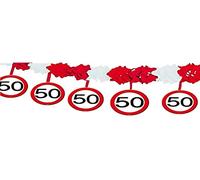 Folat Guirlande avec Suspensions Panneau de Signalisation 50 Ans