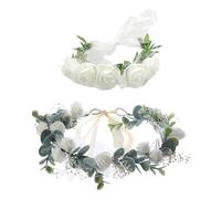 Guirlande bandeau 1 pièce, fleur de poignet 1 pièce, guirlande en rotin, guirlande tressée, décoration de mariée mariage, bandeau floral réglable, bandeau guirlande