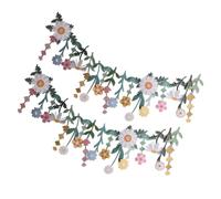 Guirlande bannière, Lot de 2 décorations murales en Papier avec Verdure Pastel pour Toile de de fête d ' Anniversaire, décoration de Chambre à Coucher et décoration de Salle familiale, Guirlande en