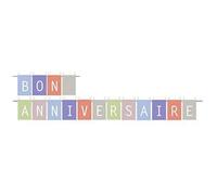 GUIRLANDE BON ANNIVERSAIRE 6M 16 FANIONS 32 CLIPS