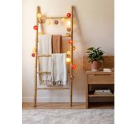 GuirLED - Guirlande lumineuse boules coton LED USB - Télécommande sans fil - Veilleuse bébé 2h - Adaptateur secteur double USB 2A inclus - 4 intensités - 16 boules 1.6m - Acajou