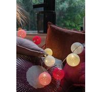 GuirLED - Guirlande lumineuse boules coton LED USB - Veilleuse bébé 2h - Adaptateur secteur double USB 2A inclus - 3 intensités - 32 boules 3.2m - Tagada