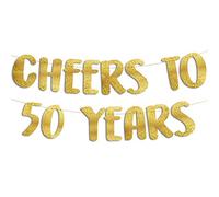 Guirlande Brillante Joyeux Anniversaire 50 Ans - Cheers To 50 Years - Décorations, Cadeaux, Accessoires et Articles de Fête d’Anniversaire