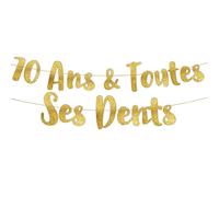 Guirlande Brillante Joyeux Anniversaire - 70 Ans et Toutes Ses Dents - Décorations, Cadeaux, Accessoires et Articles de Fête d’Anniversaire