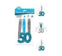 GUIRLANDE CASCADE 50 ANS HOLO. BLEUE