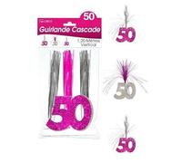 GUIRLANDE CASCADE 50 ANS HOLO. ROSE