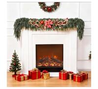 Guirlande cèdre Noël 1,8/2,7 m pré-illuminée LED Blanc Chaud - Feuillage réaliste pour cheminée, Portes, escaliers et décor Festif (Filtre 120 Mesh sans éclairage, 2,7 m)