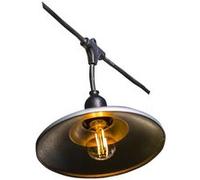 Guirlande lumineuse raccordable extérieur avec abat-jour en acier style industriel 10 ampoules à filament douille E27 LED blanc chaud BOWL GALVA LIGHT 6m