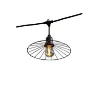 Lumisky Guirlande extérieure CHIC CAGE 10 douilles E27 abat-jour acier effet cage 6 m Noir
