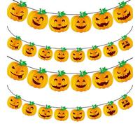 Guirlande citrouille Happy Halloween, bannière réutilisable pour Halloween, décoration intérieure, type de citrouille, guirlande de fanions citrouille pour maison, fenêtre, décoration en verre (style