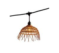 Guirlande lumineuse extérieure raccordable 82m avec 200 ampoules LED filament E27 blanc chaud HAWAII LIGHT Abat-jour polyrotin bohème