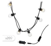 Guirlande lumineuse solaire et sur secteur raccordable 40 ampoules transparentes LED blanc chaud PARTY CLEAR 20 L14.4m