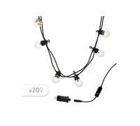 Guirlande lumineuse solaire et sur secteur raccordable 40 ampoules transparentes LED blanc chaud PARTY CLEAR 20 L14.4m