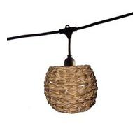 Guirlande lumineuse raccordable d'extérieur avec abat-jour en polyrotin style bohème 7 ampoules à filament douille E27 LED blanc chaud PINE LIGHT 6m