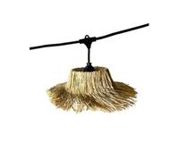 Guirlande lumineuse extérieure raccordable 6m avec 7 ampoules LED filament E27 blanc chaud TAHITI LIGHT Abat-jour en paille bohème