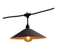 Guirlande lumineuse extérieure raccordable 6m avec 10 ampoules LED filament E27 blanc chaud VINTY LIGHT et abat-jour en métal style vintage