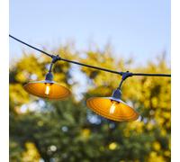 Lumisky Guirlande extérieure VINTY LIGHT – 82 m raccordable, 200 LED E27, abat-jour métal vintage