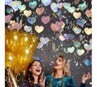 Guirlande cœur pailleté étincelante | Parfait pour les anniversaires de filles et les événements à thème, accessoire de photomaton Dentelle couleur amour/2 mètres,Étoile colorée à cinq branches/2 mètr