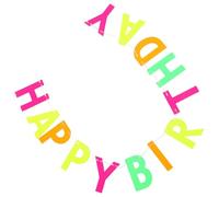 Guirlande D'anniversaire Joyeux Anniversaire Fluorescente en Papier