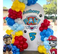 Guirlande d'arc de patrouille de patte, 1 ensemble, ballon en aluminium, numéro, cadeaux de fête d'anniversaire pour enfants, fourniture de décoration pour réception-cadeau pour bébé R479-1