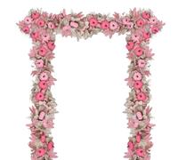 Guirlande d'Automne,Décoration Intérieure Guirlande Érable Rose 1.7m,Couronne Réaliste Décorations Thanksgiving - Pour Fête Extérieur Intérieur Fenêtre Récolte Porche Salon