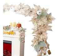 Guirlande d'automne d'extérieur - 1,7 m - Guirlande d'automne avec citrouille et baies - Décoration pour bureau, cuisine, fenêtre - Décoration de table d'automne et couronne de porte