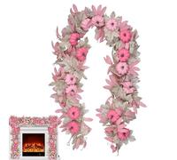 Guirlande d'automne | Guirlande Artificielle de Citrouilles Roses Halloween 1.75m pour Cheminée | Décoration Saisonnière pour Thanksgiving Mariage Chambre Moisson | Décoration Fenêtre Maison de