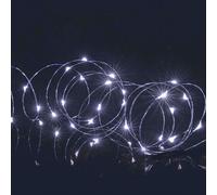 100 Lumières De Noël À Piles En Fil De Pin Multi-Action Blanches