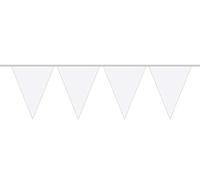 Guirlande de 15 drapeaux triangulaires en plastique Blanc 10 m