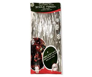 Guirlande de 2 000 Stalactites argentées pour Sapin de Noël, en Mylar Brillant à l'ancienne, 45,7 cm de Long, sans Danger pour Enfants et Animaux domestiques, à Suspendre avec Ornements et décoration