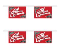 Guirlande de 30 fanions en polyester avec inscription Merry Christmas Rouge 9 m FlagSuperstore