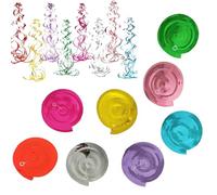 Guirlande de 48 Spirales à Suspendre pour Plafond | 8 Couleurs Vives | Serpentins réutilisables pour Anniversaires, Mariages, Camping et fêtes sur Le thème des Pompiers