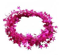 Guirlande de 7 guirlandes d'étoiles de 5 m conçue pour faciliter la mise en forme et l'accrocher aux portes et aux arches pendant la saison des vacances (rose rouge)