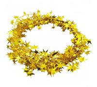 Guirlande de 7 guirlandes d'étoiles de 5 m conçues pour faciliter la mise en forme et l'accrocher aux portes et aux arches pendant la saison des vacances (doré)