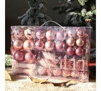 Guirlande de 72 boules décoratives en plastique pour sapin de Noël (D)