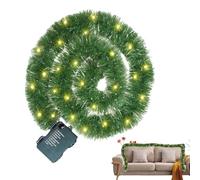 Guirlande De avec Lumières - Couronne De Faux Pin Pré-éclairée De 5 M, 50 Mini Ampoules À Incandescence Transparentes | Décoration Intérieure Et Extérieure De Vacances pour Cheminée, Patio, Cour,