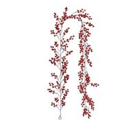 Guirlande de baies rouges artificielles de 195 cm pour décoration de Noël | S'étend sur 195 cm avec des baies rouges artificielles peintes à la main pour une couverture festive vive et attrayante.