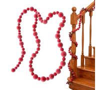 Guirlande de baies rouges pour sapin de Noël 275 cm | Guirlande décorative pour sapin de Noël, maison, école, appartement, dortoir, fête de mariage, vacances, jardin, cour
